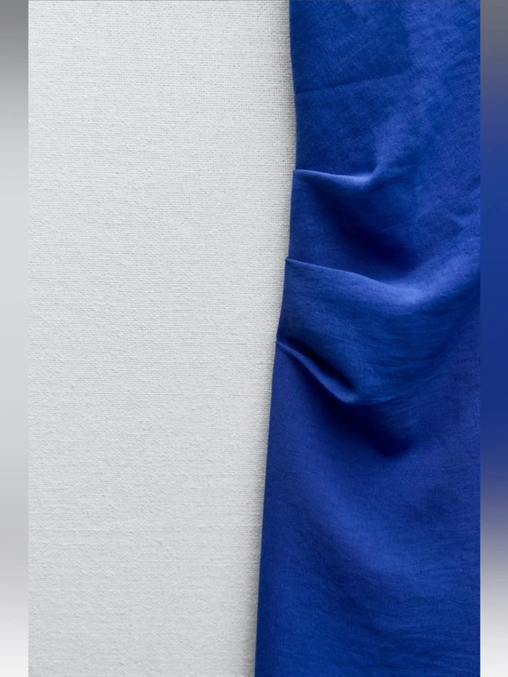 ZARA BLUE FLOWY GATHERED DRESS - Picture 7 of 12